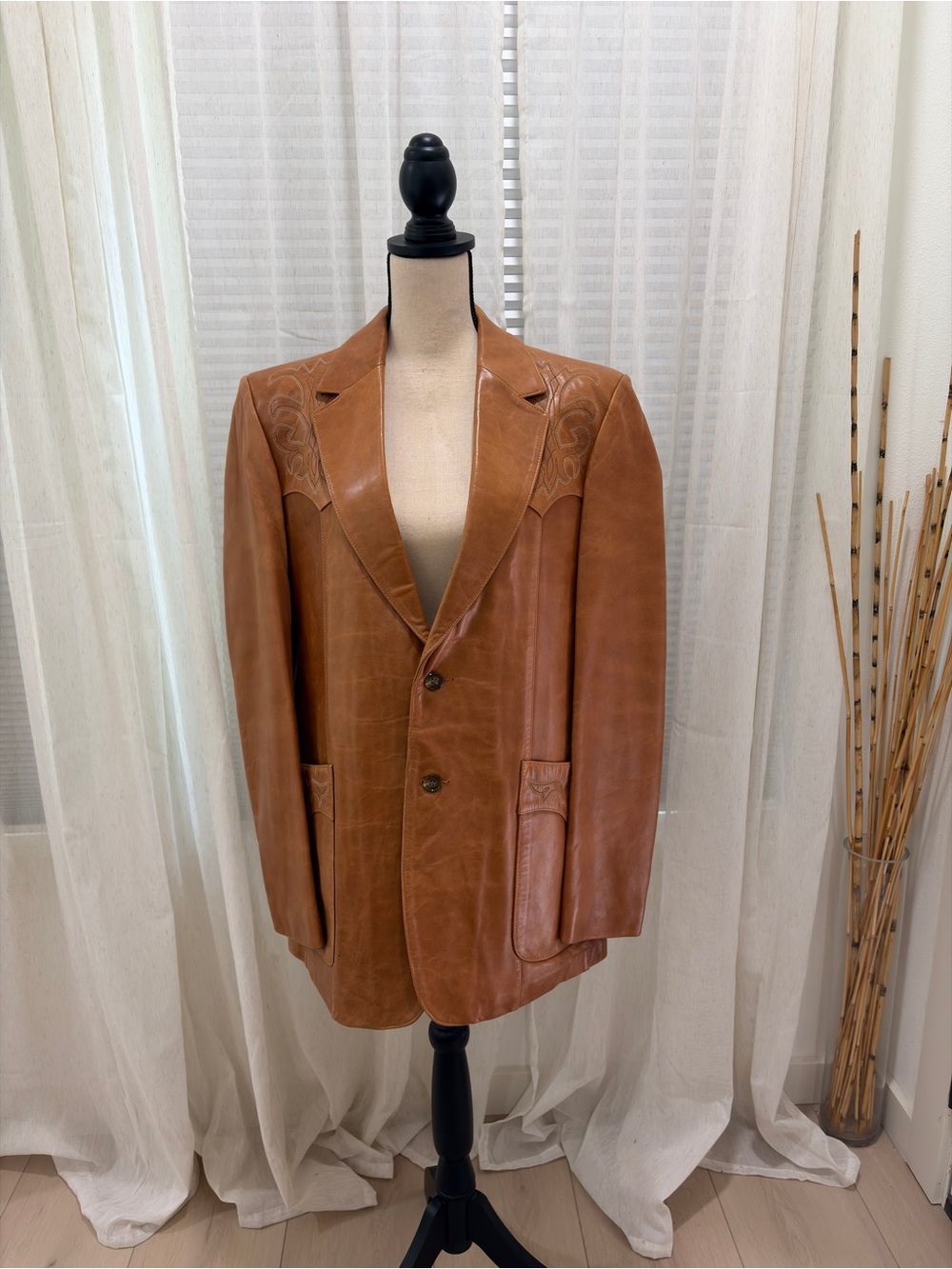 Scully Leatherwear— Men's Tan Leather Blazer Jacket